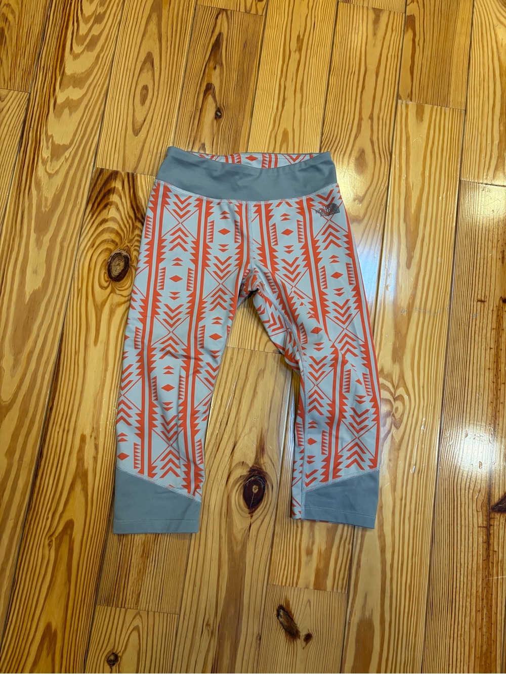 The North Face Gray & Coral Aztec Leggings